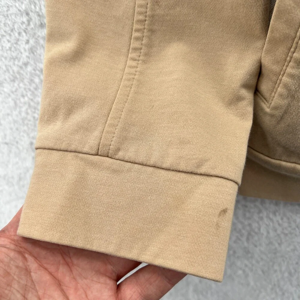 Talbots Jacket Womens Large Beige Tan Full Zip Cotton‎ Blend Long Sleeve Top